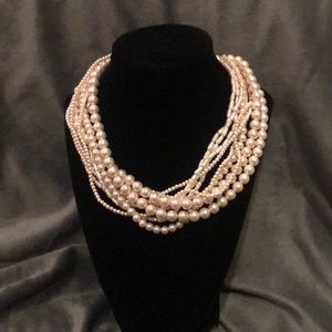 Faux Pearl Multiple Strand Necklace